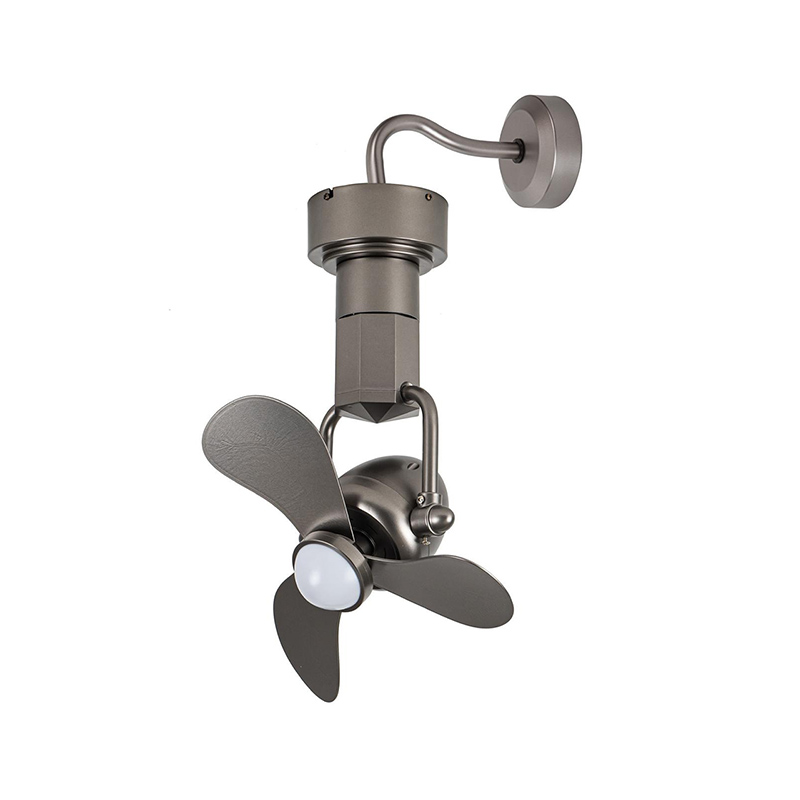 FANCO ZENO SPACE GREY CORNER FAN WITH LIGHT WALL MOUNT